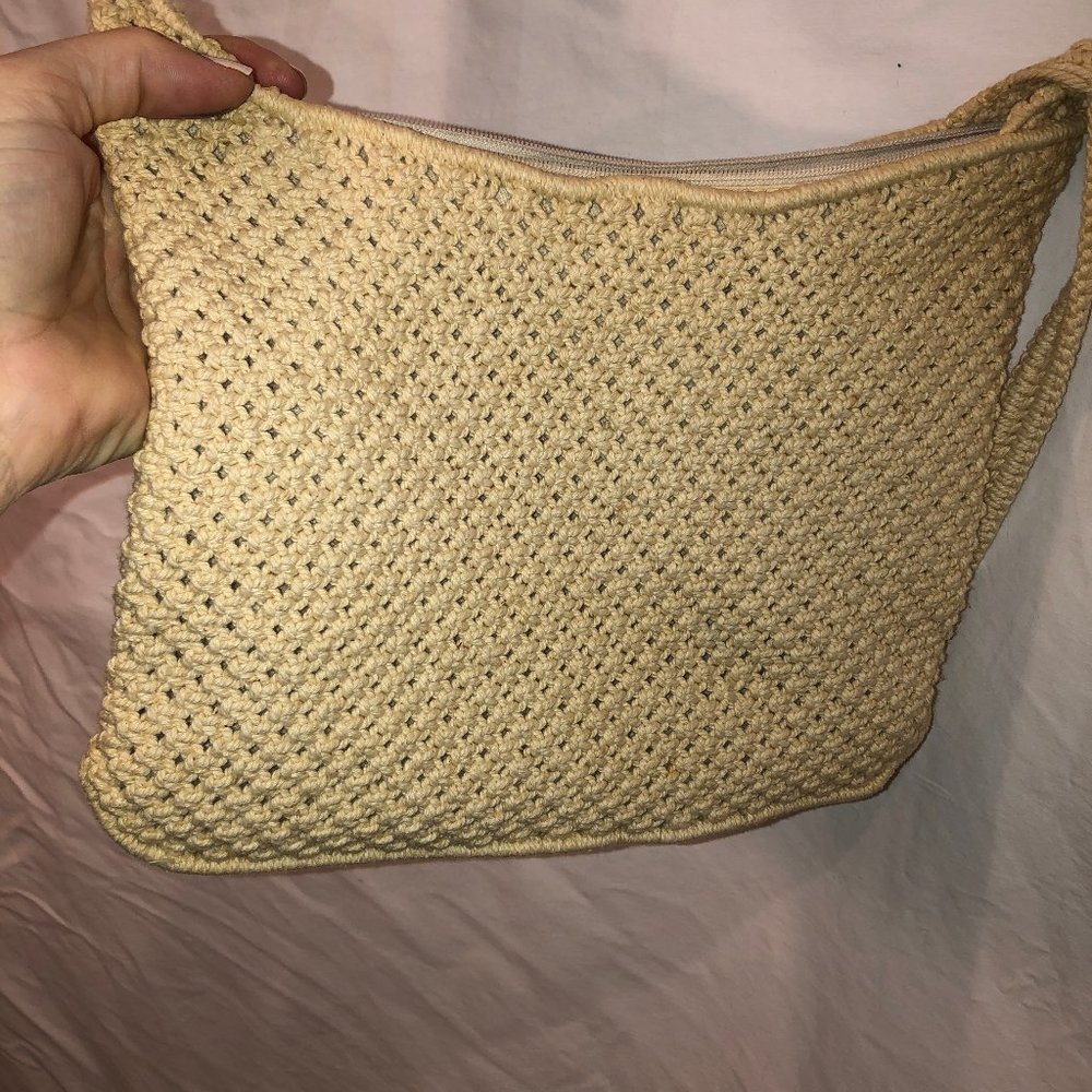 Intercontinental Vintage Offwhite Macrame Boho Ba… - image 4